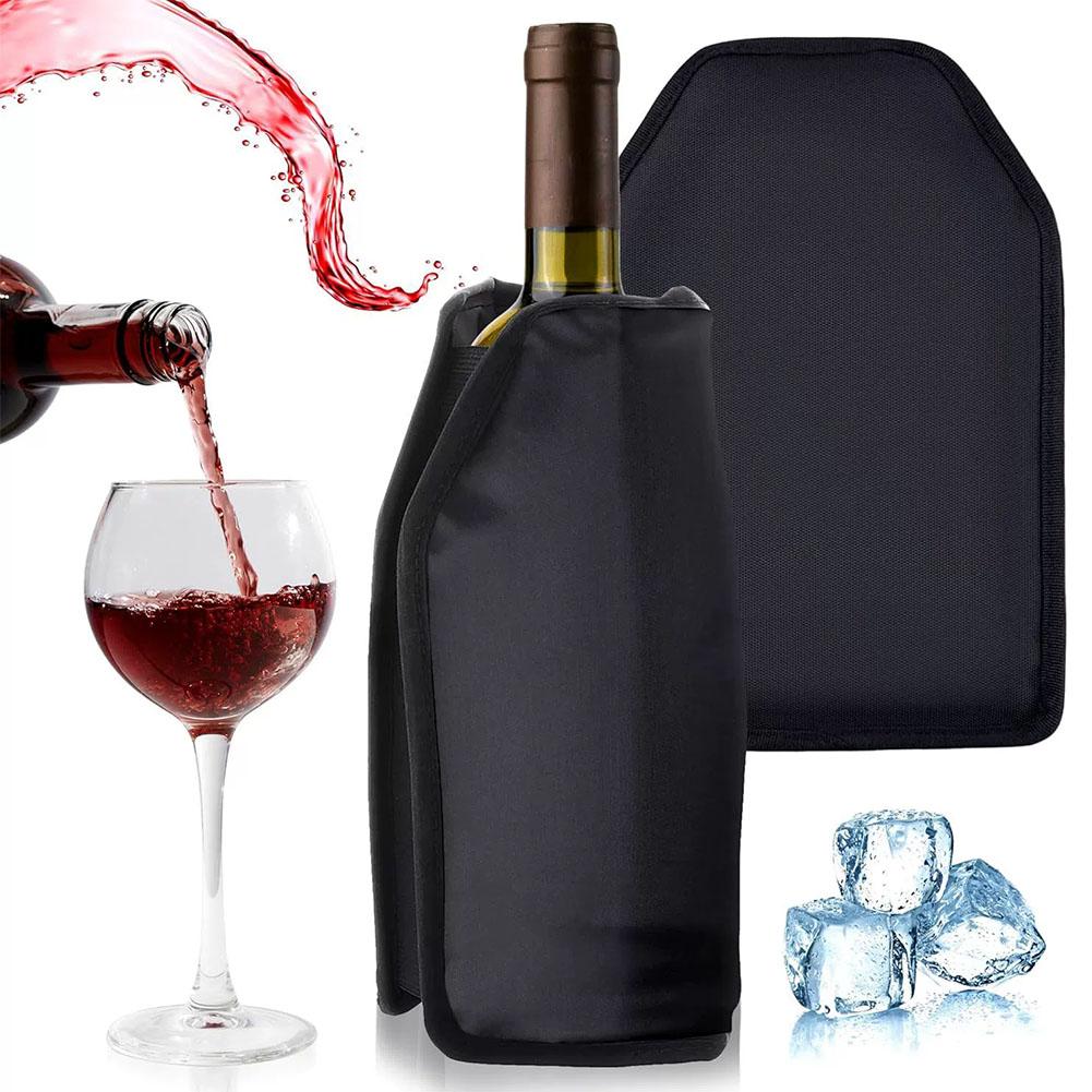Wine Chiller Sleeve - アイスワインクーラースリーブ 再利用可能な自立型ジェルボトルチラー 赤白ワイン、シャンパン、スパークリングワイン用 長時間冷却キャリア