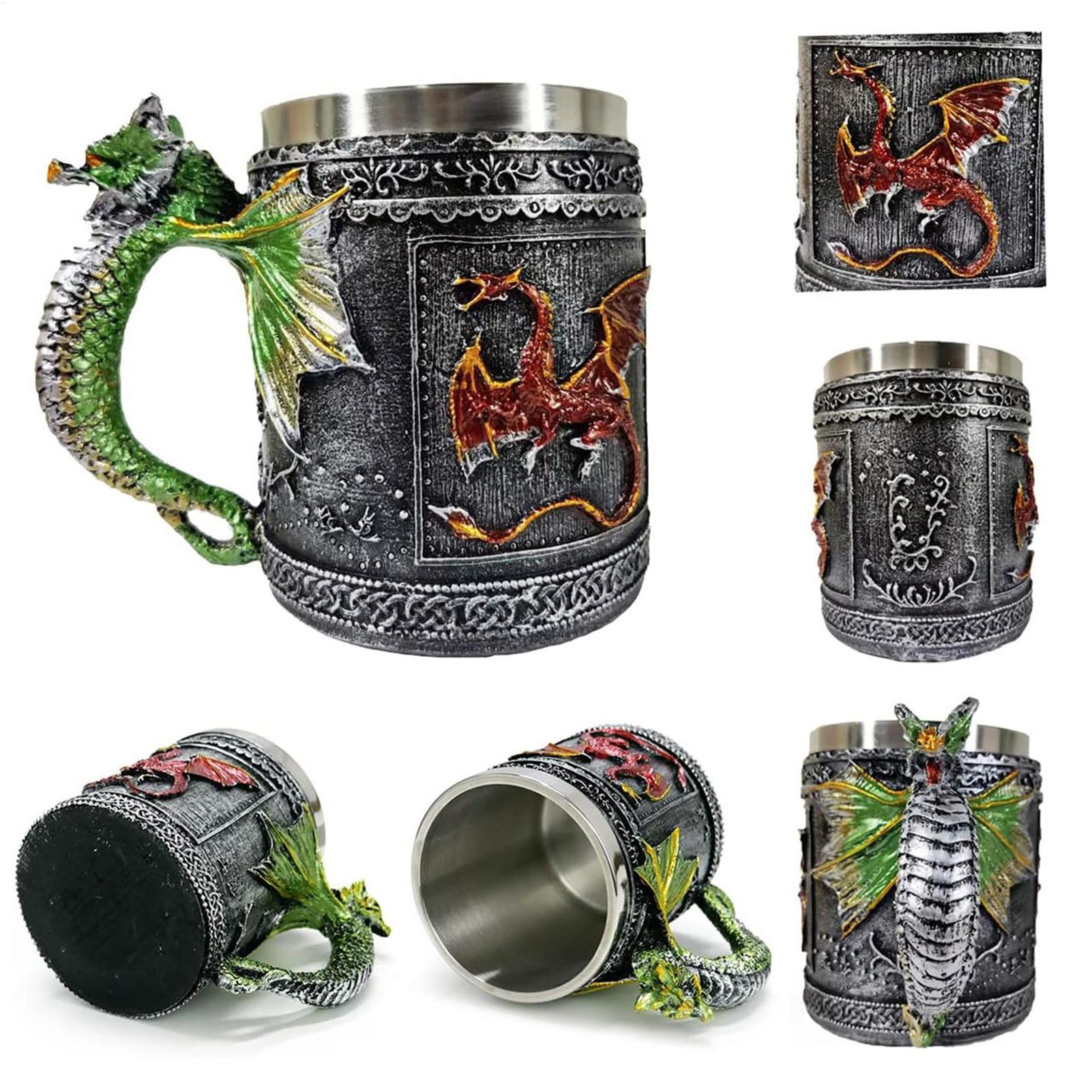 Wine Beer Coffee Drink - ドラゴンマグ ゴシック風ドリンクカップ 中世風水飲みカップ コーヒー紅茶ワインカップ 家庭用ビールカップ ビールマグ