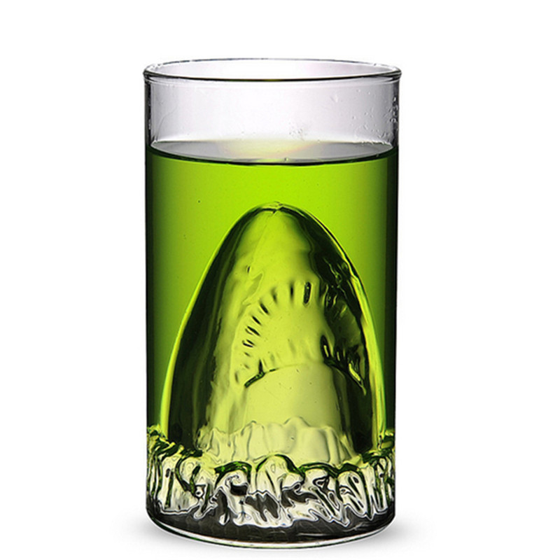 Wine Beer Coffee Drink - 300mlのサメの形をした二重ガラスのトイレ,ワイン,生,コーヒーカップ