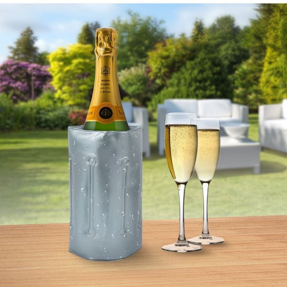 Wine Chiller Sleeve - 再利用可能なワインクーラーバッグ グレー 急速冷却断熱ワインクーラースリーブ ポータブル断熱ワインチラースリーブ アウトドア用