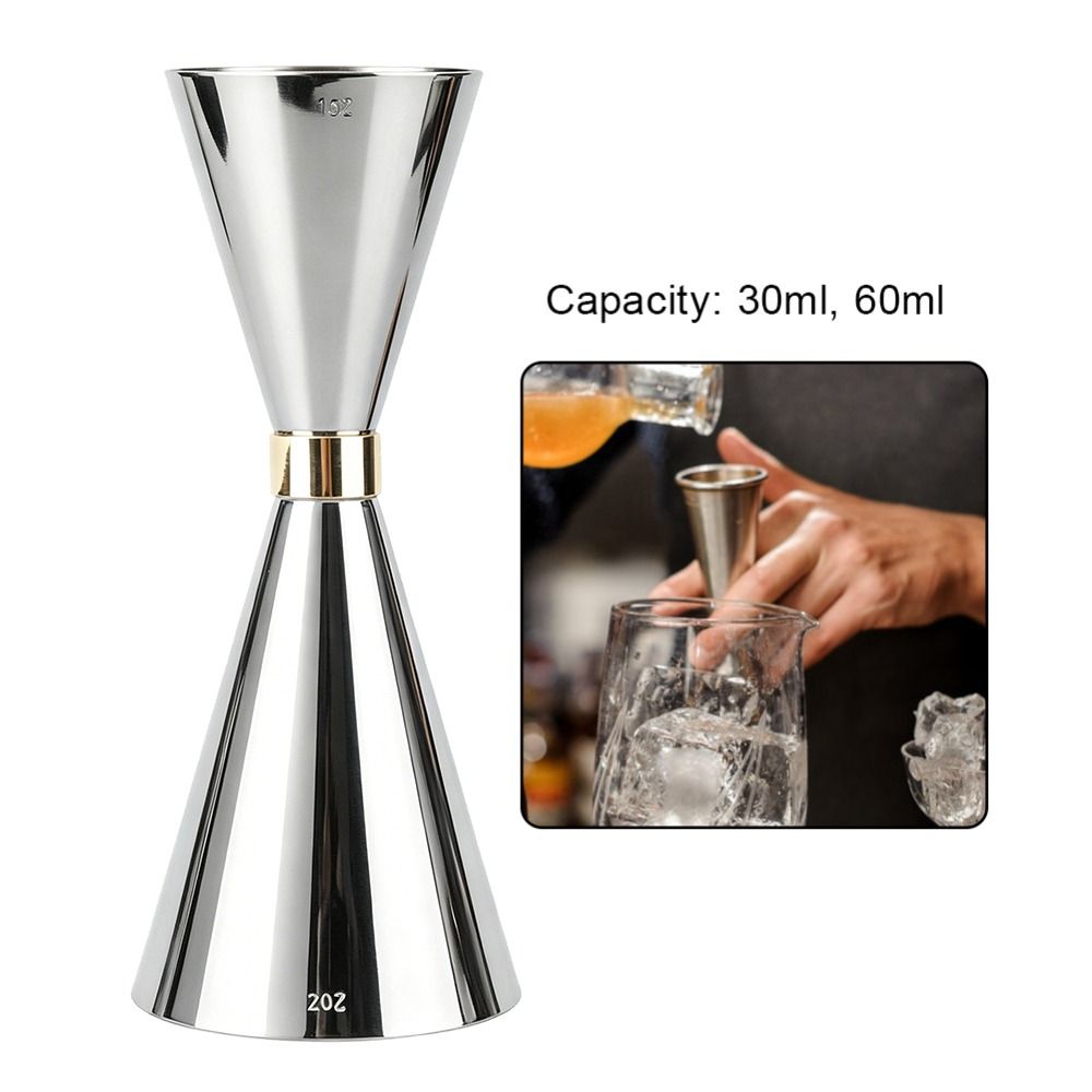 Spirit Measure Jigger - 円錐形ワイン計量カップ 30/60ml 両端カクテルジガー 304ステンレス鋼 計量マーク付き スピリットメジャーカップ