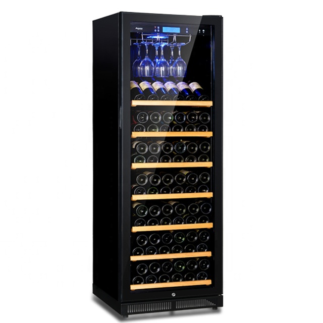 Beer Wine Zone - 85本収納 24インチ自立型ワインクーラー ビール・ワイン冷蔵庫 吊り下げ式カップラック付き 家庭用バー キッチン収納システム