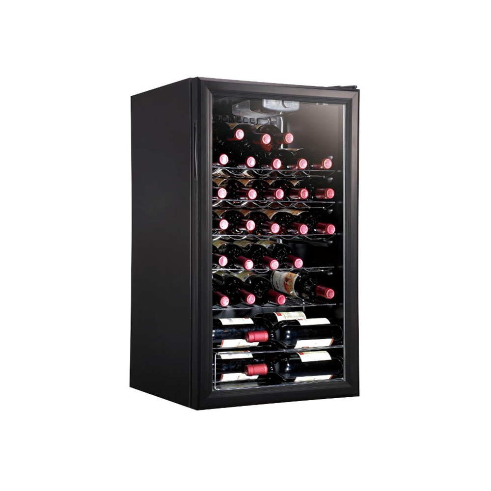 Beer Wine Zone - 98L電動ワインクーラー、自立型コンプレッサー式冷蔵庫、ビール＆ワインディスプレイ用、ホテル・家庭用