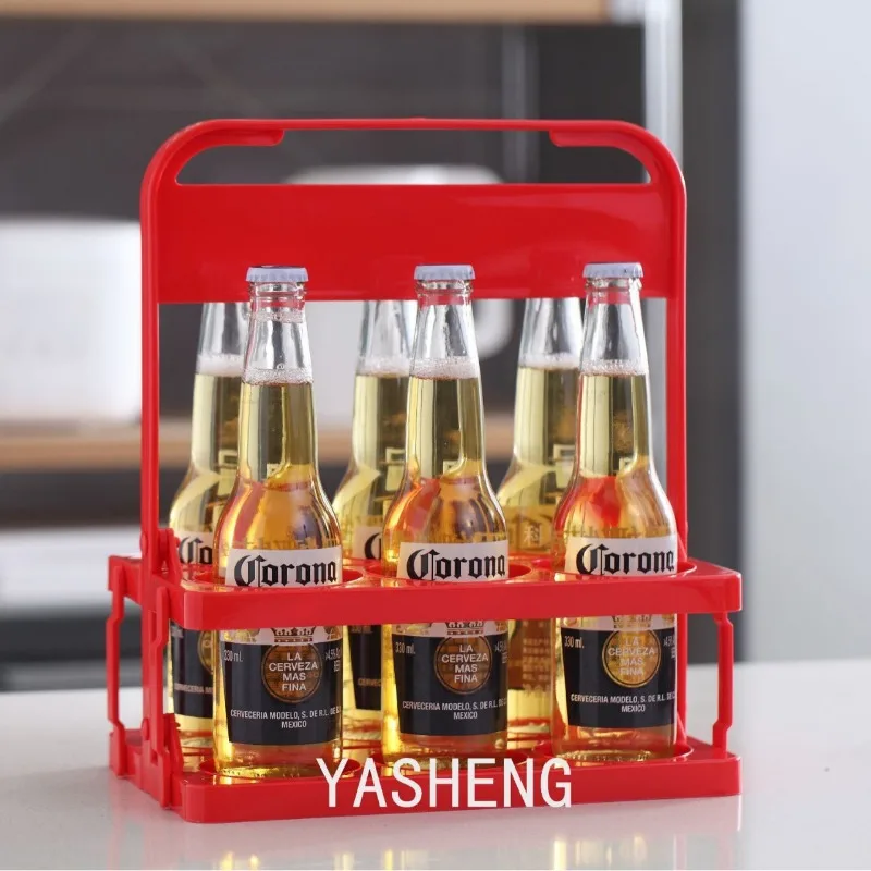 Beer Wine Zone - 折りたたみ式プラスチックワインクーラー、ビールバスケット折りたたみ式ビールポータブルラックKTVワインクーラー特別なワインラック6グリッド