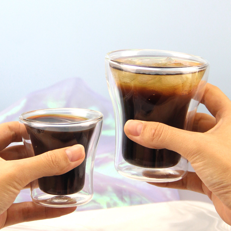 100/200/250 ミリリットル二重壁ガラスカップ耐久性 - Wine Beer Coffee Drink のレビューと価格