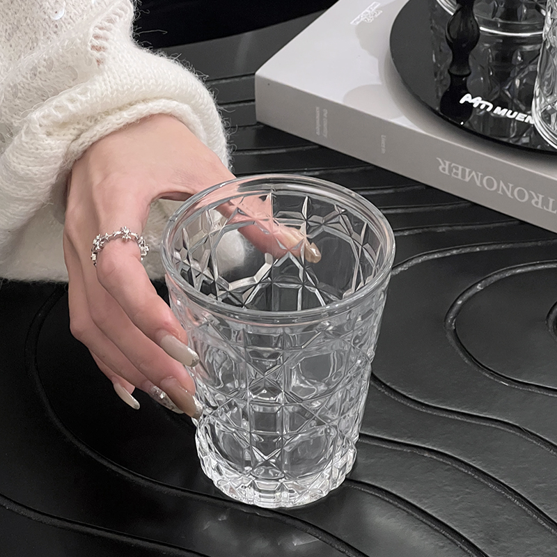 ヴィンテージダイヤモンドパターンのグラス,2ピース,310m - Wine Beer Coffee Drink のレビューと価格