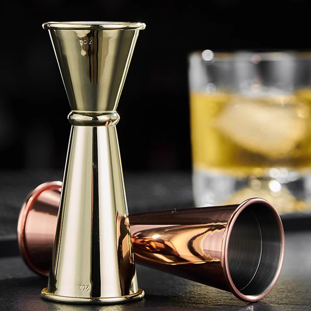 新しいデュアルショットステンレス鋼計量カップカクテルシェーカ - Spirit Measure Jigger のレビューと価格