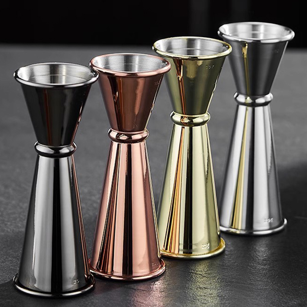 新しいデュアルショットステンレス鋼計量カップカクテルシェーカ - Spirit Measure Jigger のレビューと価格