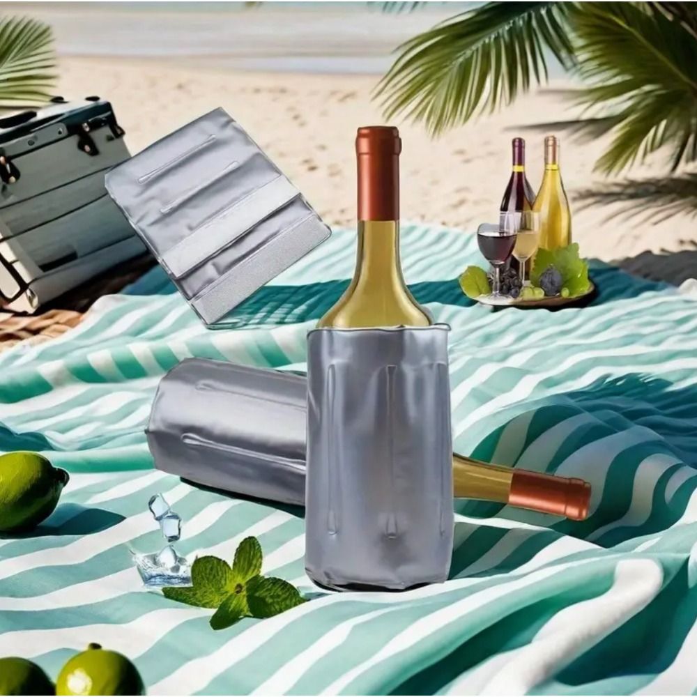 再利用可能なワインクーラーバッグ グレー クイッククーリング - Wine Chiller Sleeve のレビューと価格