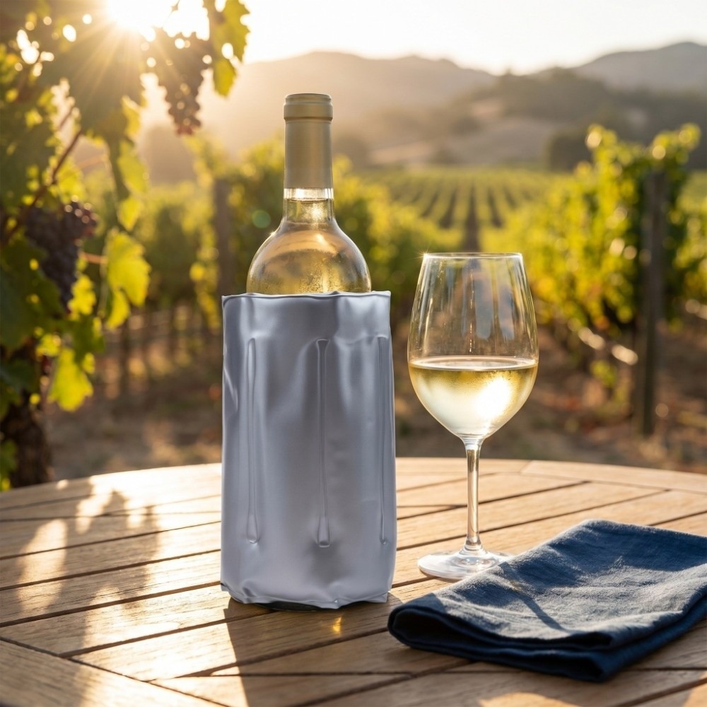 再利用可能なワインクーラーバッグ グレー 断熱ワインクーラー - Wine Chiller Sleeve のレビューと価格