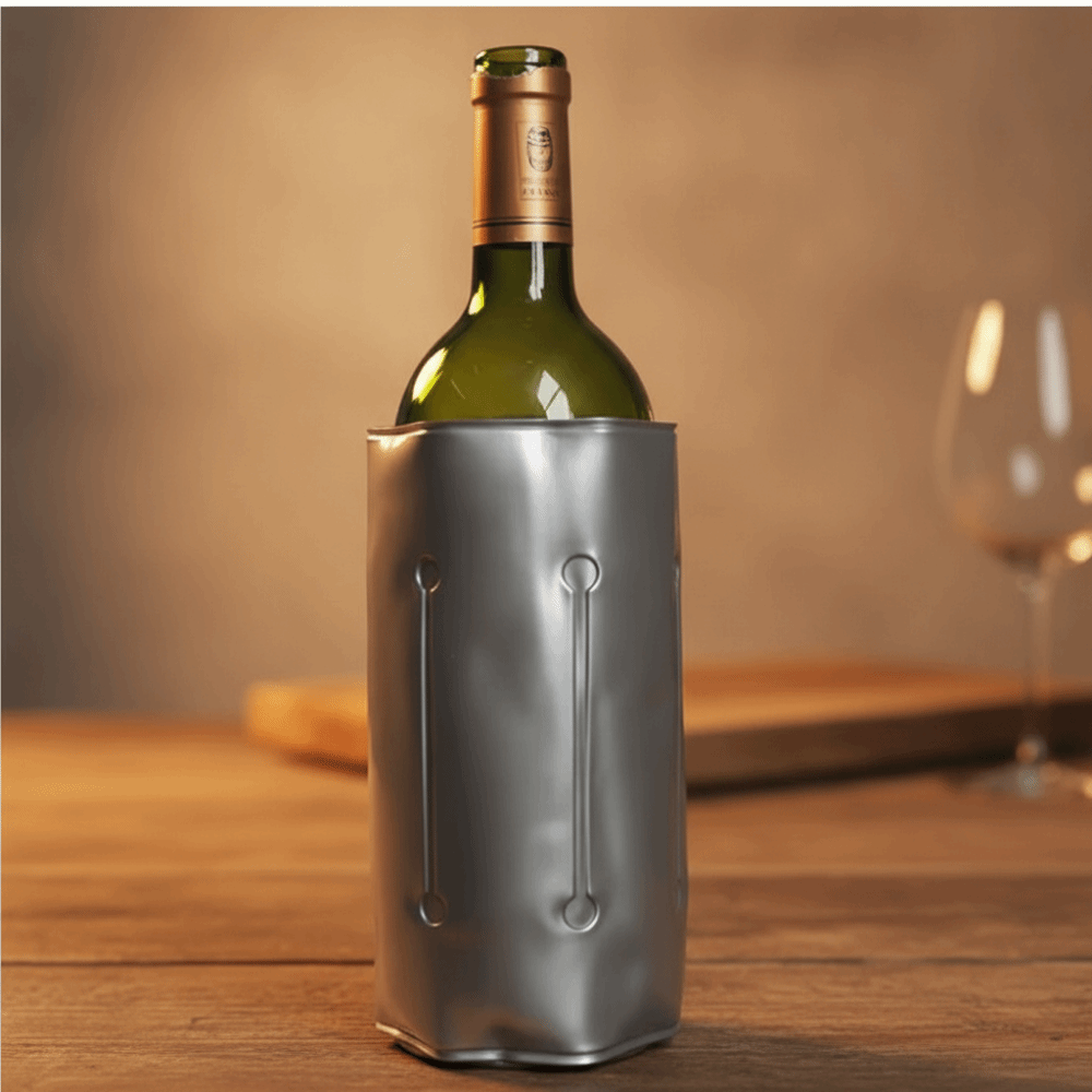 再利用可能なワインクーラーバッグ グレー 断熱ワインクーラー - Wine Chiller Sleeve のレビューと価格