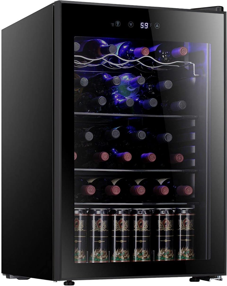 36本収納ワインクーラー/キャビネット型飲料冷蔵庫 小型ミニ - Wine Beer Fridge Small のレビューと価格