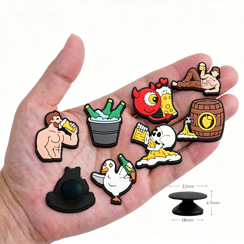 面白いビールをテーマにした靴用チャーム。漫画の鴨の骨格をモチ - Wine Beer Best のレビューと価格