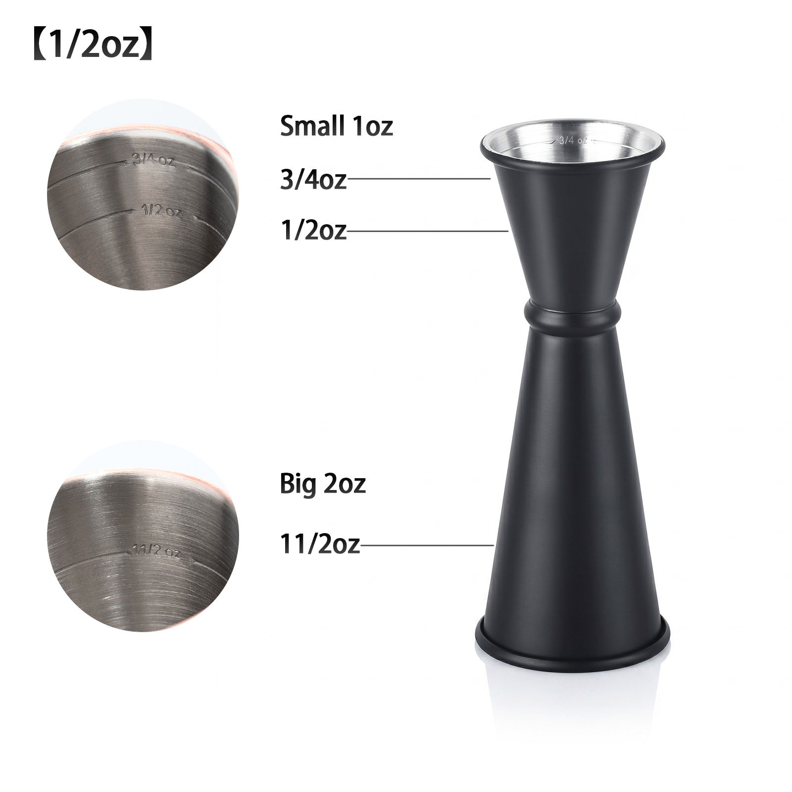 30/60ml カクテルバー ステンレス製ジガー ダブルスピ - Spirit Measure Jigger のレビューと価格