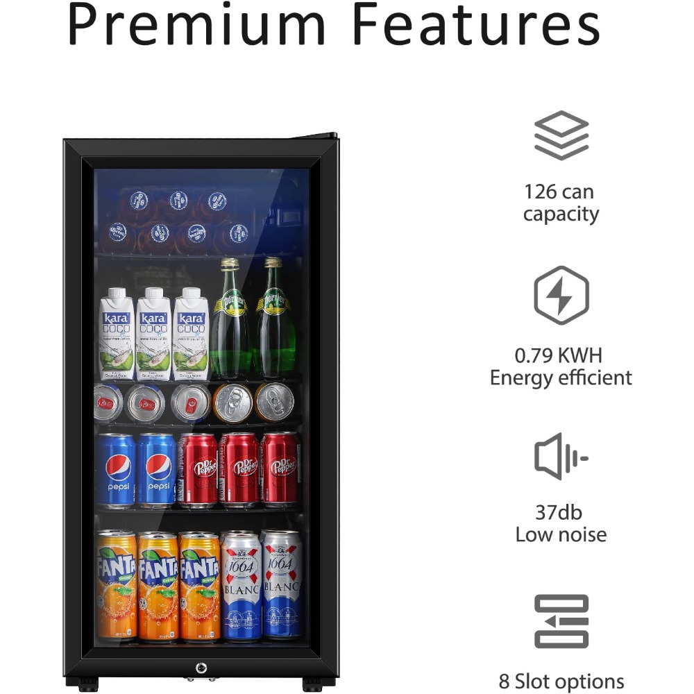 飲料冷蔵庫、3.2立方フィートのミニ冷蔵庫、ソーダ、ビール、 - Wine Beer Foot のレビューと価格