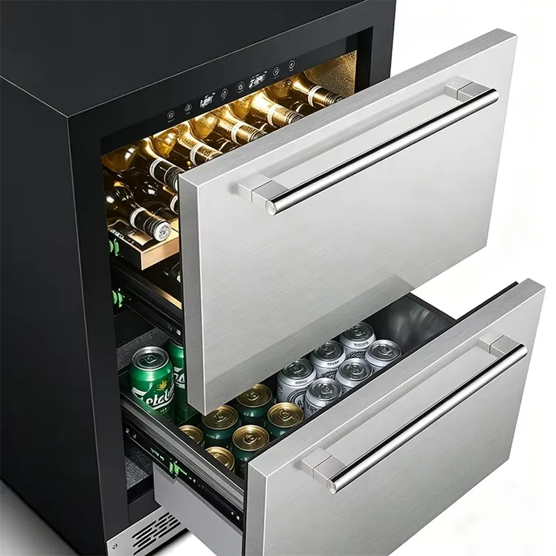 黒色で耐久性のあるステンレス製、145Lの霜取り不要デュアル - Beer Wine Zone のレビューと価格