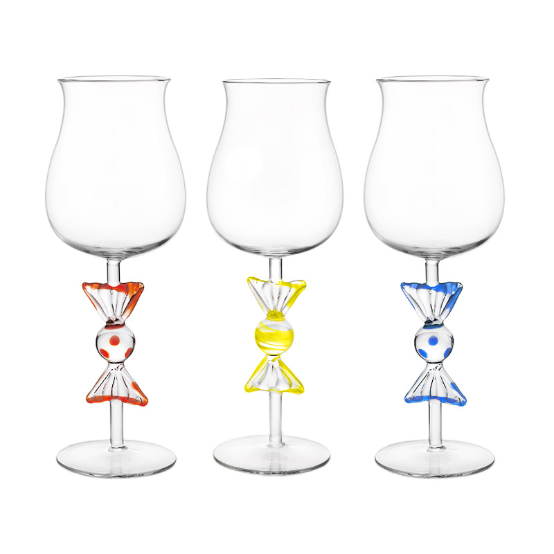 高ホウケイ酸クリエイティブキャンディグラスハイフットカップク - Wine Beer Foot のレビューと価格
