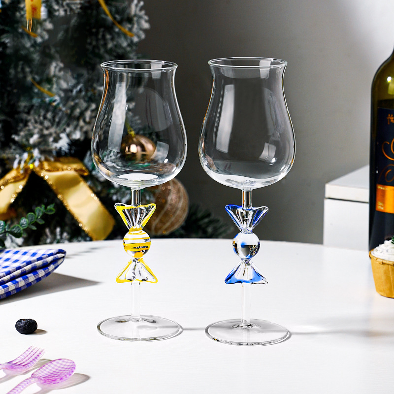 高ホウケイ酸クリエイティブキャンディグラスハイフットカップク - Wine Beer Foot のレビューと価格